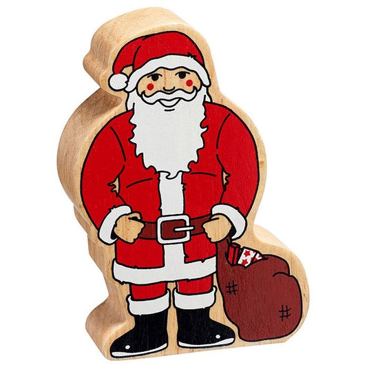 Natural Wooden Red & White Father Christmas