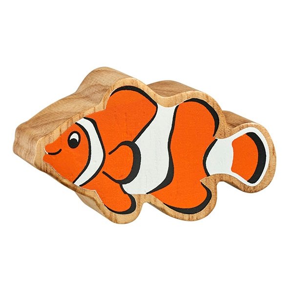 Natural Wooden Orange & White Clown Fish