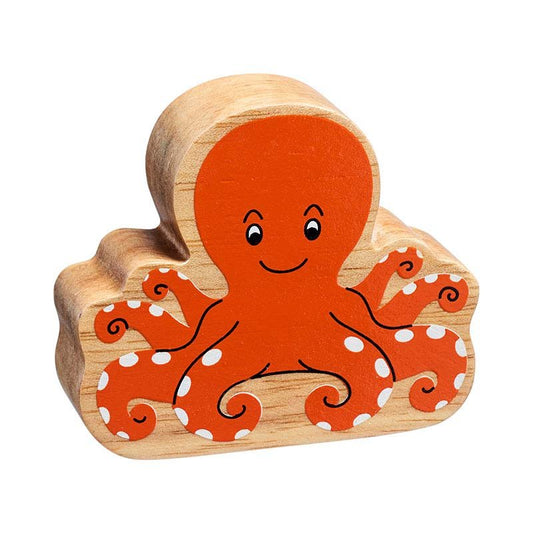 Natural Wooden Orange Octopus