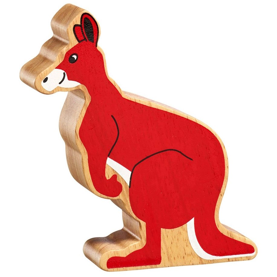 Natural Wooden Red Kangaroo