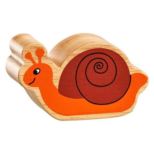 Natural Wooden Brown & Orange Snail