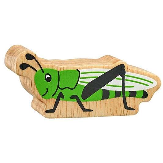 Natural Wooden Green Grasshopper