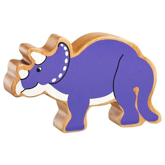 Natural Wooden Purple Triceratops