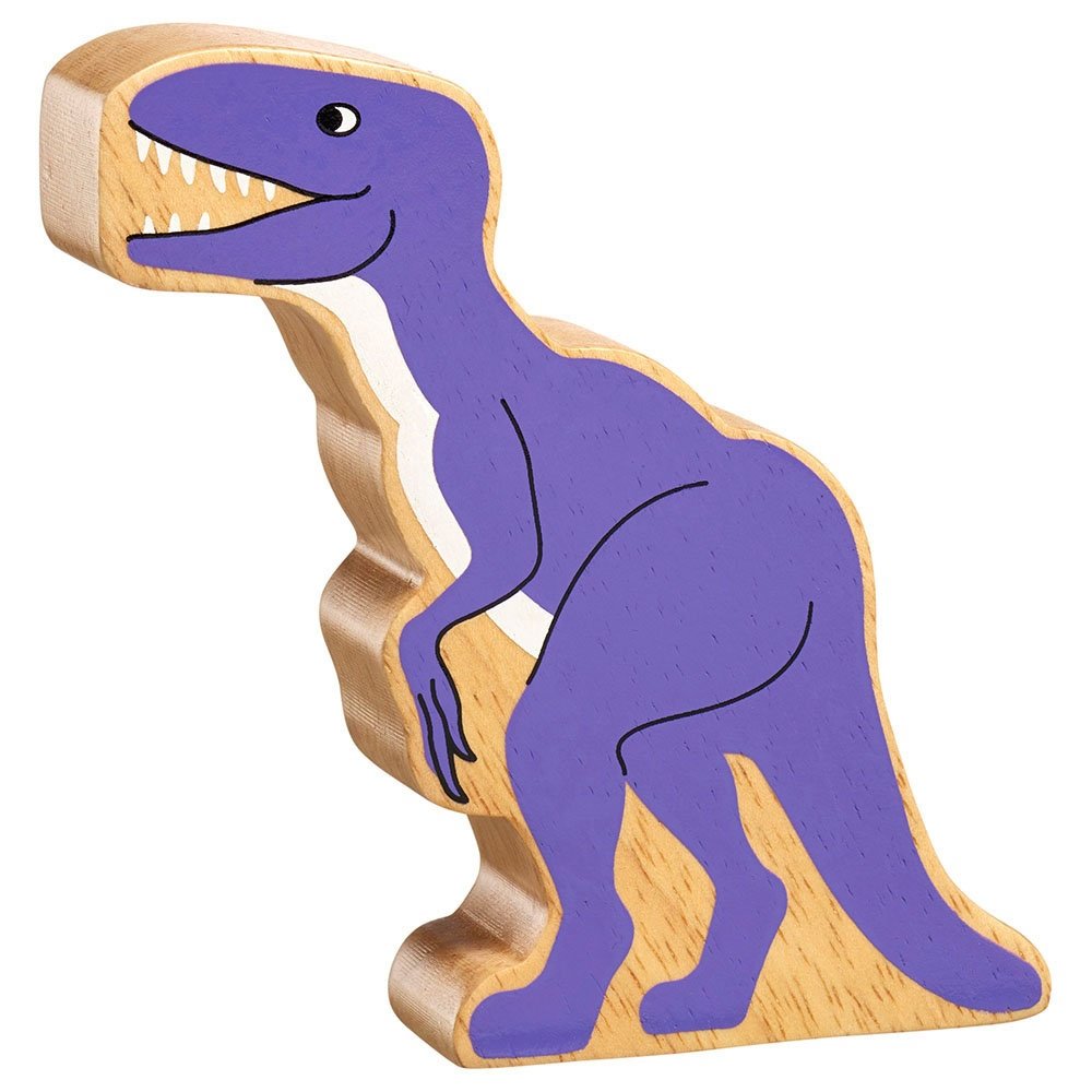 Natural Wooden Purple Velociraptor