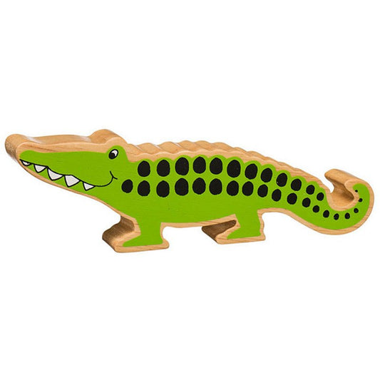Natural Wooden Green Crocodile