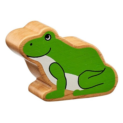 Natural Wooden Green Frog