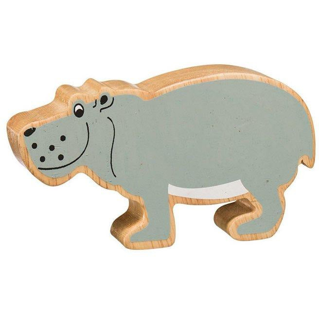 Natural Wooden Grey Hippo
