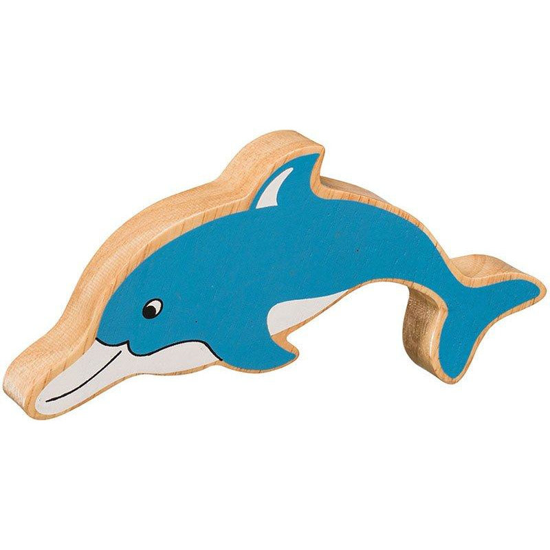 Natural Wooden Blue Dolphin